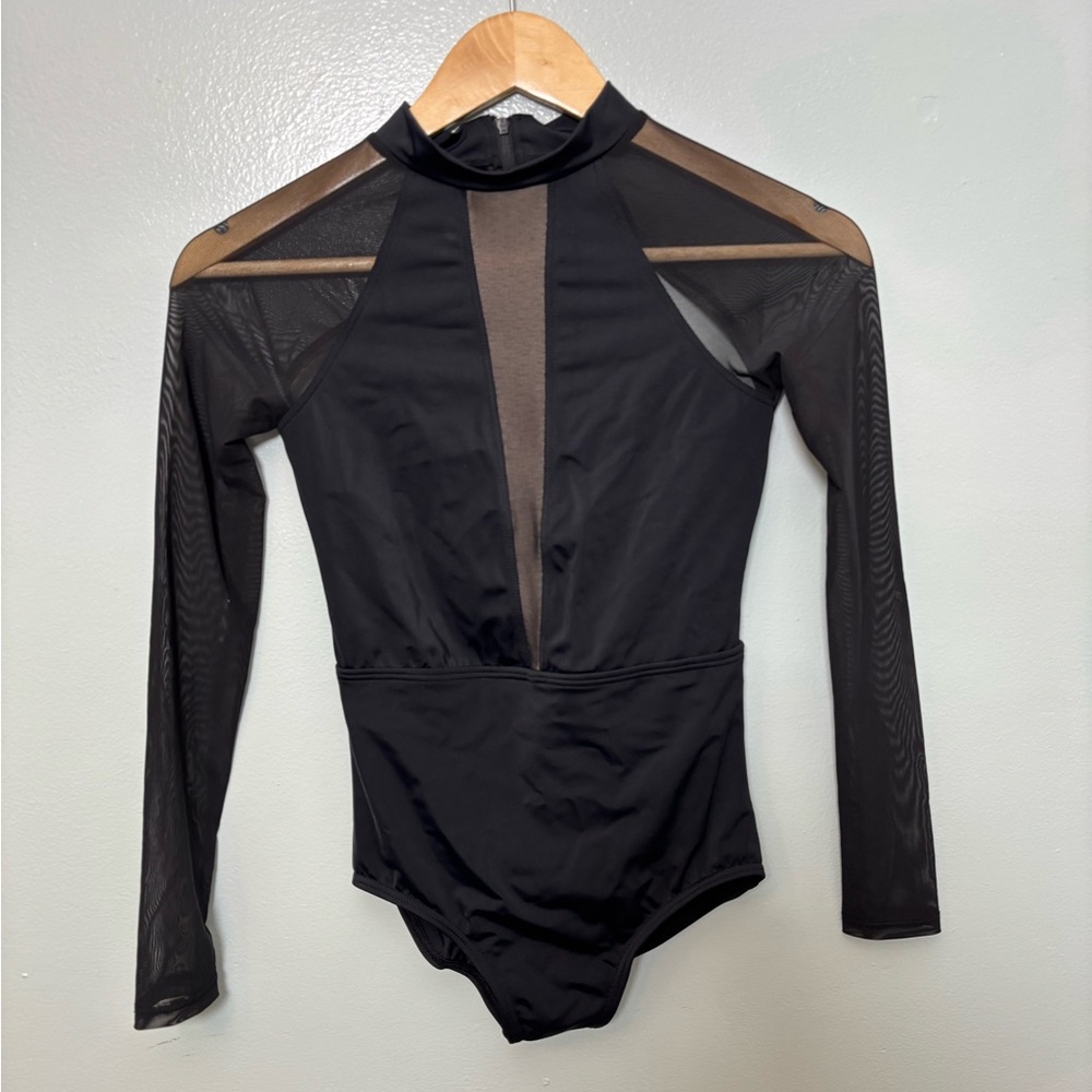 Black Long Sleeve Dance Leotard
